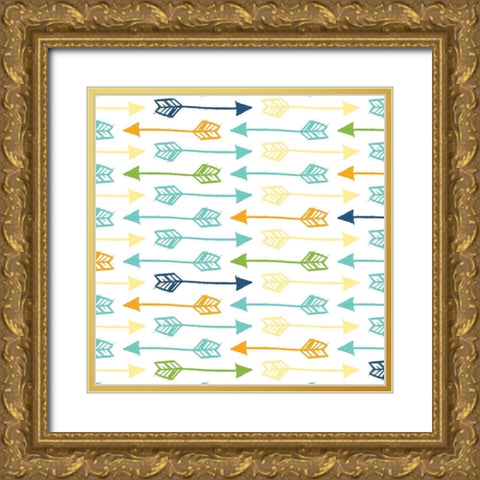 Kid Arrows Gold Ornate Wood Framed Art Print with Double Matting by Grey, Jace