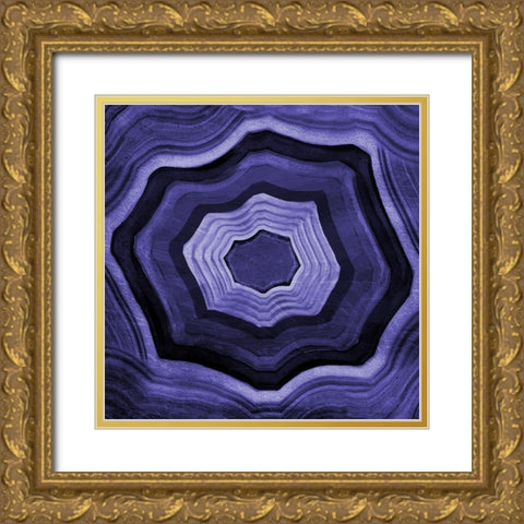 Agate rings Purple Gold Ornate Wood Framed Art Print with Double Matting by Grey, Jace