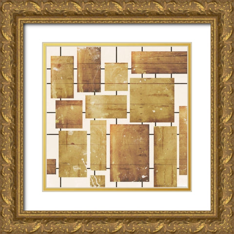 Wood Blocks Gold Ornate Wood Framed Art Print with Double Matting by Grey, Jace