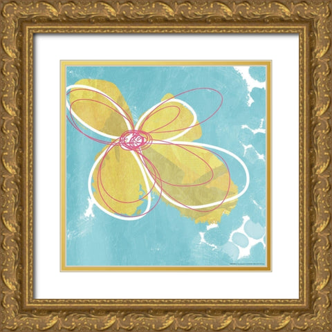 Summer Scribble Gold Ornate Wood Framed Art Print with Double Matting by Grey, Jace
