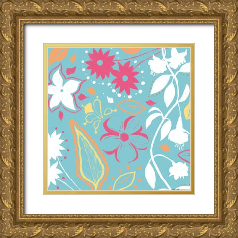 Sum Flowers Gold Ornate Wood Framed Art Print with Double Matting by Grey, Jace