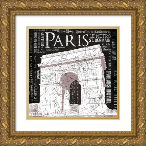 Paris Arch Gold Ornate Wood Framed Art Print with Double Matting by Grey, Jace