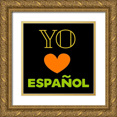 Love Espanol Gold Ornate Wood Framed Art Print with Double Matting by Grey, Jace