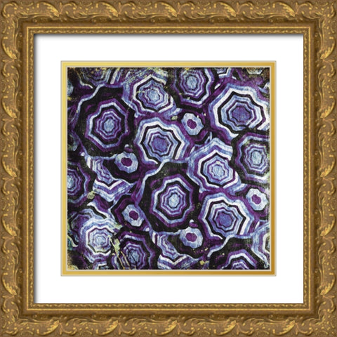 Mix Of Purple Chips Gold Ornate Wood Framed Art Print with Double Matting by Grey, Jace