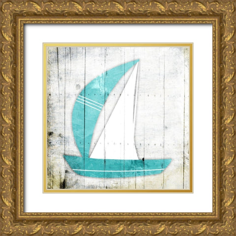 Sail Boat Gold Ornate Wood Framed Art Print with Double Matting by Grey, Jace