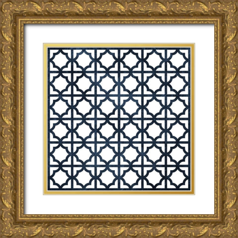 Blue glass Clean Gold Ornate Wood Framed Art Print with Double Matting by Grey, Jace