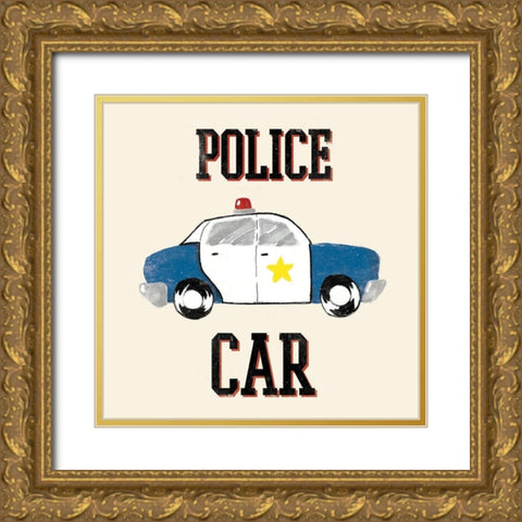 Police Car Gold Ornate Wood Framed Art Print with Double Matting by Grey, Jace