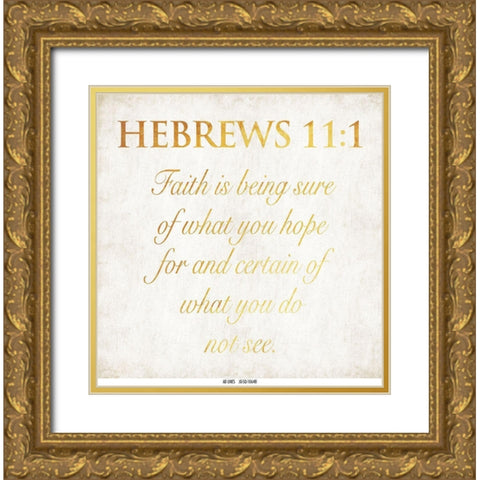 Hebrew Gold Ornate Wood Framed Art Print with Double Matting by Grey, Jace