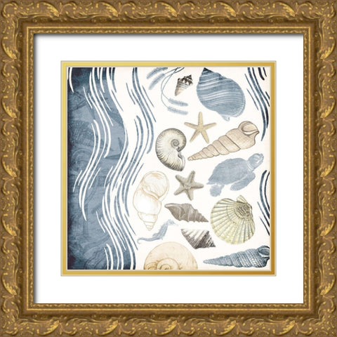 Coastal Waves Gold Ornate Wood Framed Art Print with Double Matting by Grey, Jace