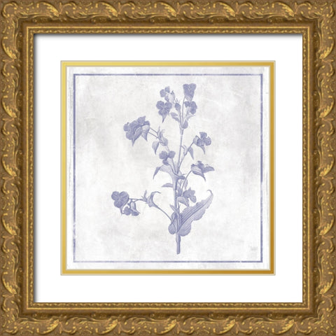 Monochrome Floral Lavender 1 Gold Ornate Wood Framed Art Print with Double Matting by Grey, Jace