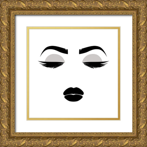 Her Face Gold Ornate Wood Framed Art Print with Double Matting by Grey, Jace