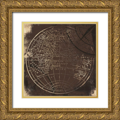 Brown Matte World Side B Gold Ornate Wood Framed Art Print with Double Matting by Grey, Jace