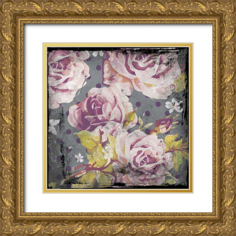 Flower pattern 2 Gold Ornate Wood Framed Art Print with Double Matting by Grey, Jace