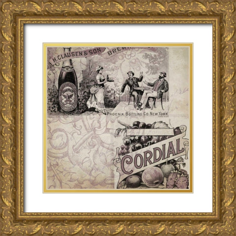 Wine Label1 Gold Ornate Wood Framed Art Print with Double Matting by Grey, Jace