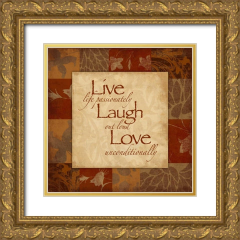 Live spice Gold Ornate Wood Framed Art Print with Double Matting by Grey, Jace