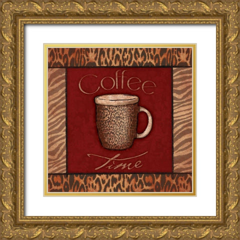 Coffee time Gold Ornate Wood Framed Art Print with Double Matting by Grey, Jace