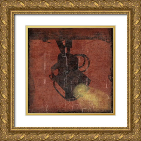 Cinema red Gold Ornate Wood Framed Art Print with Double Matting by Grey, Jace