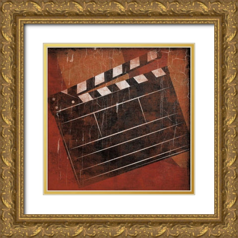 Cinema red Gold Ornate Wood Framed Art Print with Double Matting by Grey, Jace