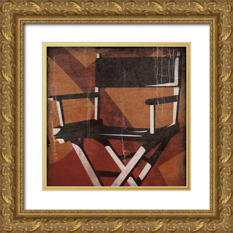 Cinema red Gold Ornate Wood Framed Art Print with Double Matting by Grey, Jace