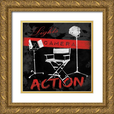 Action Gold Ornate Wood Framed Art Print with Double Matting by Grey, Jace