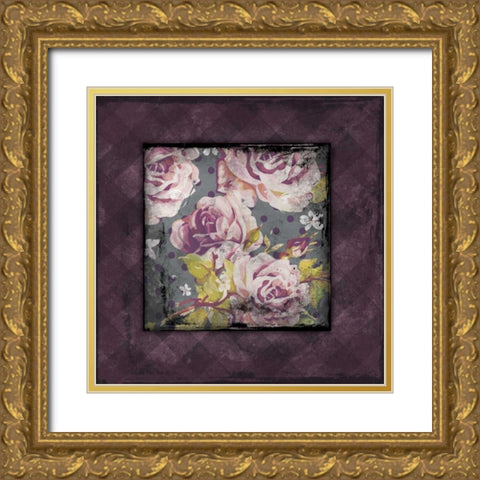 Flower Patch Bordered Gold Ornate Wood Framed Art Print with Double Matting by Grey, Jace
