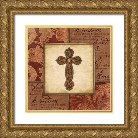 Cross Bordered Gold Ornate Wood Framed Art Print with Double Matting by Grey, Jace
