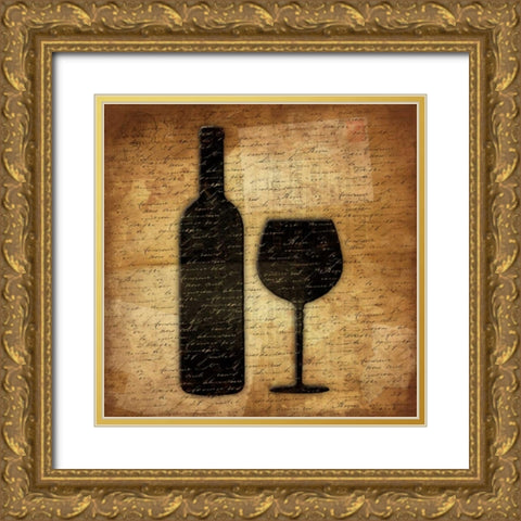 Wine Shadows A Gold Ornate Wood Framed Art Print with Double Matting by Grey, Jace