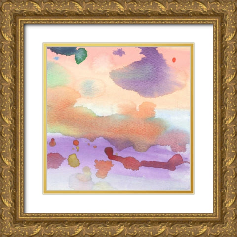 Watercolored Gold Ornate Wood Framed Art Print with Double Matting by Grey, Jace