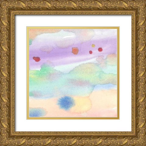 Watercolored Mate Gold Ornate Wood Framed Art Print with Double Matting by Grey, Jace