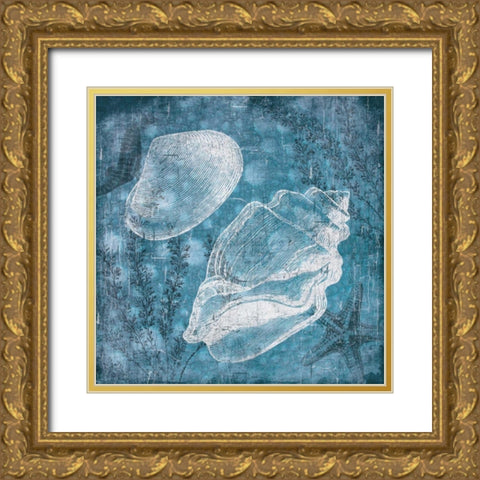 Shell Bubbles I Gold Ornate Wood Framed Art Print with Double Matting by Grey, Jace