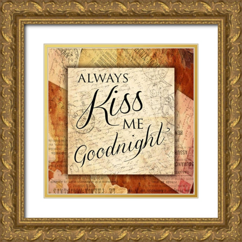 Kiss Me Goodnight Gold Ornate Wood Framed Art Print with Double Matting by Grey, Jace
