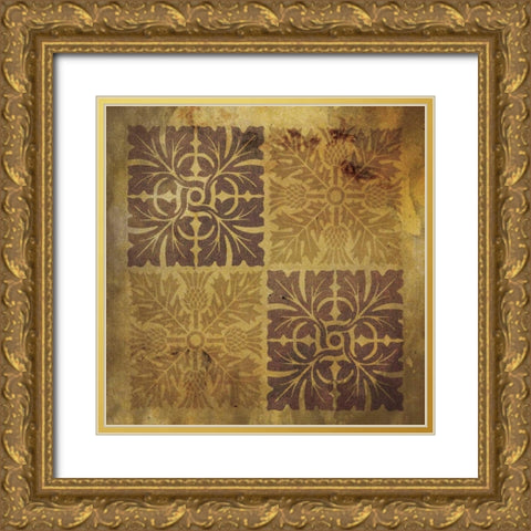 Pattern Patch Mate Single 6 Gold Ornate Wood Framed Art Print with Double Matting by Grey, Jace