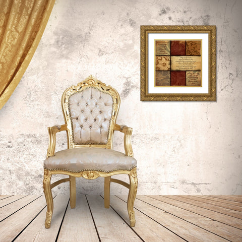 Patchwork Inspirational Mate Gold Ornate Wood Framed Art Print with Double Matting by Grey, Jace