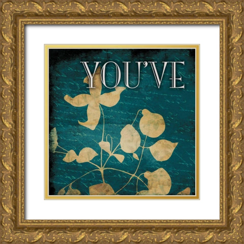 Dark Blue Youve Gold Ornate Wood Framed Art Print with Double Matting by Grey, Jace