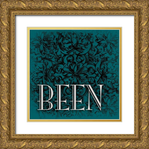 Dark Blue Been Gold Ornate Wood Framed Art Print with Double Matting by Grey, Jace