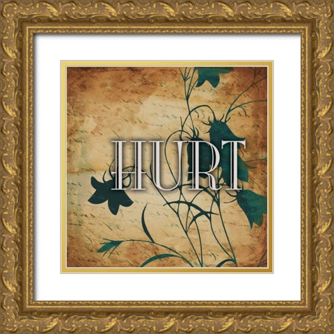 Dark Blue Hurt Gold Ornate Wood Framed Art Print with Double Matting by Grey, Jace