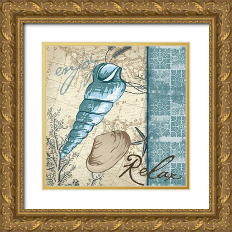 Relax Shell Gold Ornate Wood Framed Art Print with Double Matting by Grey, Jace