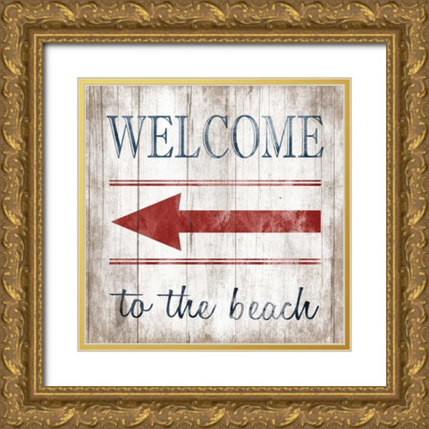 Welcome Gold Ornate Wood Framed Art Print with Double Matting by Grey, Jace