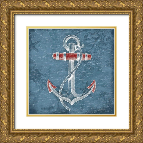 Anchor Gold Ornate Wood Framed Art Print with Double Matting by Grey, Jace