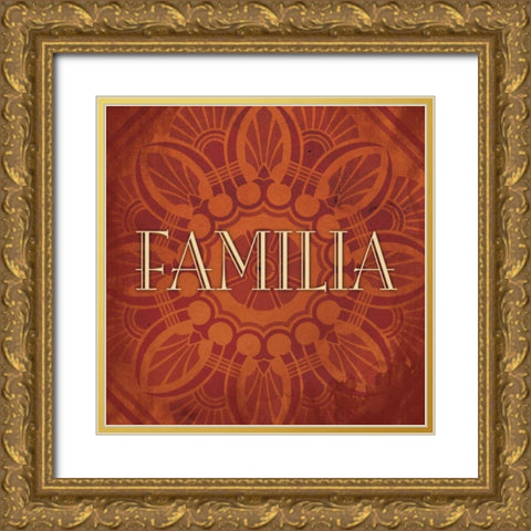 Famalia Gold Ornate Wood Framed Art Print with Double Matting by Grey, Jace