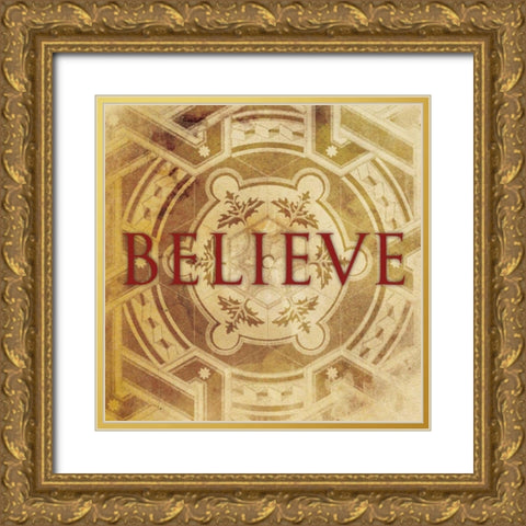 Believe Gold Ornate Wood Framed Art Print with Double Matting by Grey, Jace