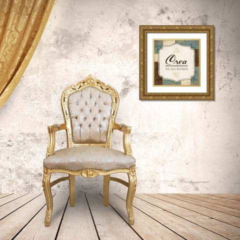 Crea En Sus Suenos Gold Ornate Wood Framed Art Print with Double Matting by Grey, Jace