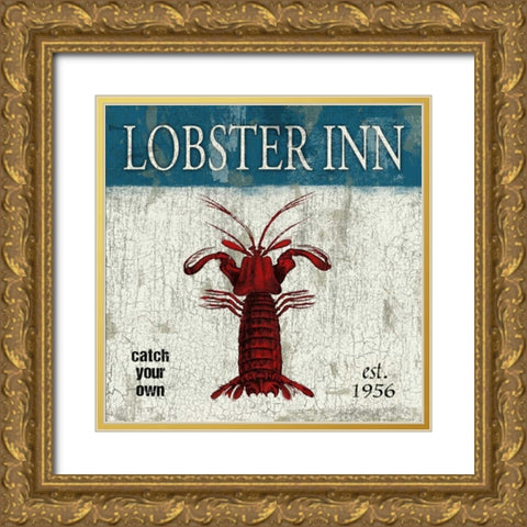 Lobster Gold Ornate Wood Framed Art Print with Double Matting by Grey, Jace