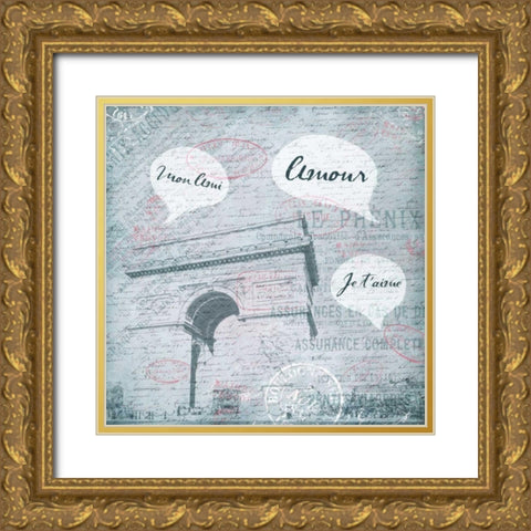 Amour Gold Ornate Wood Framed Art Print with Double Matting by Grey, Jace