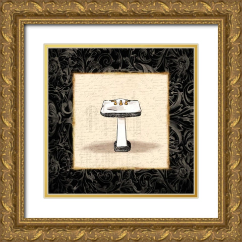 Cream Sink Bordered Gold Ornate Wood Framed Art Print with Double Matting by Grey, Jace