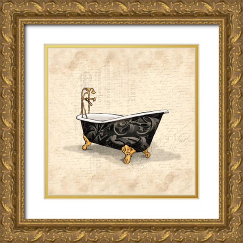 Black Bath 3 Gold Ornate Wood Framed Art Print with Double Matting by Grey, Jace