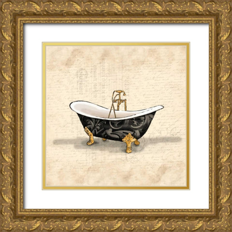Black Bath 4 Gold Ornate Wood Framed Art Print with Double Matting by Grey, Jace