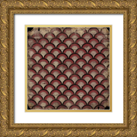 Ox Blood Pattern A2 Gold Ornate Wood Framed Art Print with Double Matting by Grey, Jace
