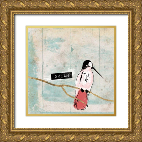 Dream Bird Gold Ornate Wood Framed Art Print with Double Matting by Grey, Jace