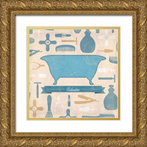 Relaxation Pattern Gold Ornate Wood Framed Art Print with Double Matting by Grey, Jace